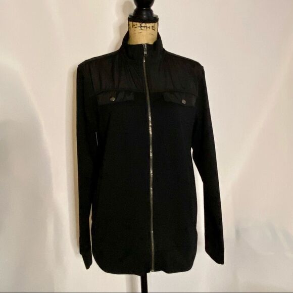 BANANA REPUBLIC Men’s Jacket Mixed Material Long Sleeve Full Zip-Up Butt… - Picture 1 of 9